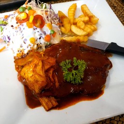 สเต็กเนื้อริบอายหม่าล่า