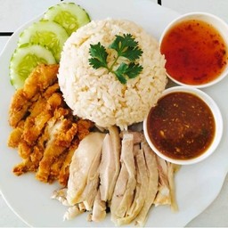 ข้าวมันไก่2ใจ (ไก่ต้ม+ไก่ทอด)