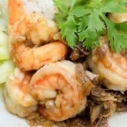 กุ้งกระเทียม(ราดข้าว)