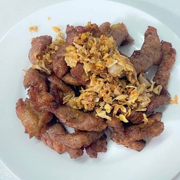 หมูทอดกระเทียม (กับข้าว)