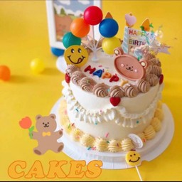 Smiley and bear forever cake 1 pound 12x10cm