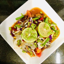 ตำรวมทะเลปลาร้า(ไม่มีเม็ดกระถิน รูปภาพภาพประกอบการขายเท่านั้น)