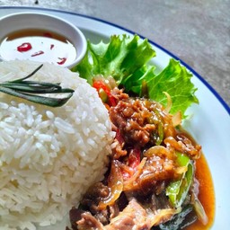 ข้าวผัดพริกไก่ซอสเกาหลี