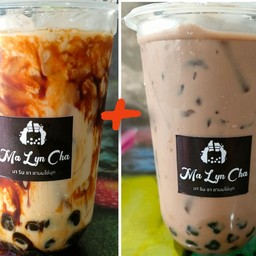 ชานมบราวชูก้า+ชานมไต้หวัน+ไข่มุก