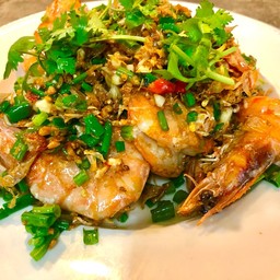 กุ้งผัดพริกเกลือ 1 จาน(สำหรับ1-2ท่านเป็นกับข้าว)