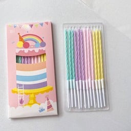 เทียนวันเกิดพาสเทลคละสี (Slim)