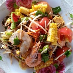 กุ้งสด ข้าวโพด ใส่ปลาร้า