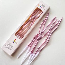 เทียนวันเกิดแบบเกลียว สีโรสโกลด์