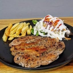 สเต็กอกไก่พริกไทยดำ