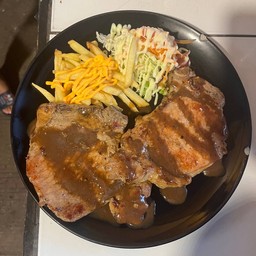 สเต็กพ็อคชอป+สเต็กพ็อคชอป