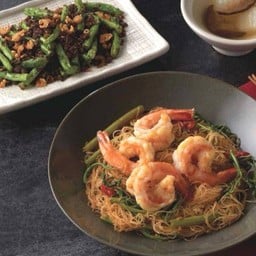 ชุดหมี่ผัดกระเฉดกุ้ง