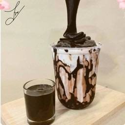 นมสดปั่น+โกโก้ลาวา