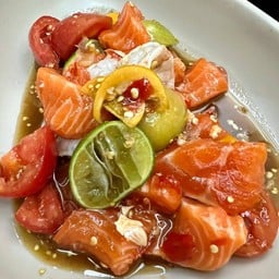 เกาเหลาแซลมอนเพิ่มกุ้งสุก