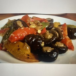 Sauteed mixed vegetables onions and Garlic in olive oil