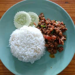 น้ำพริกอ่องหมู ราดข้าว