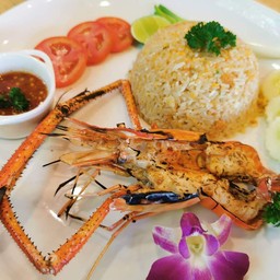 ข้าวผัดมันกุ้ง+กุ้งแม่น้ำ