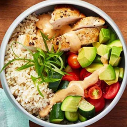 ⭐4.9 (206) - ข้าวกล้อง อกไก่ซีฟู้ด แซ่ปคลีน 🥑 Spicy Sauce Chicken Clean Bowl