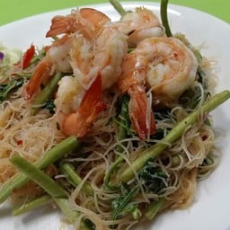 หมี่ผัดกะเฉดกุ้ง