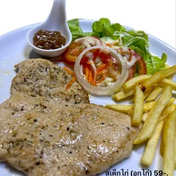 สเต็ก(อกไก่)พริกไทยดำ