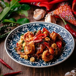 เส้นใหญ่คั่วแห้งขี้เมากุ้ง