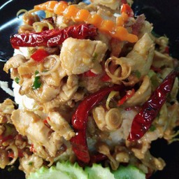 ข้าวราดไก่คั่วกะปิ