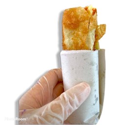 โรตี ใส่ไข่ ((ห่อ))