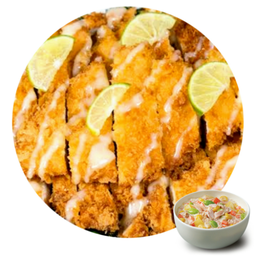 ⭐4.5 (212) - ข้าวไก่กรอบ ครีมซอสมะนาว (พร้อมทูน่าคอร์น 1 คัพ)