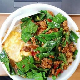 ข้าวคะน้าหมูสับ(ฟรีไข่ดาว)