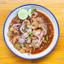 ยำหอยนางรม + กุ้งสด