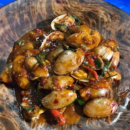 ผัดหอยลายน้ำพริกเผา