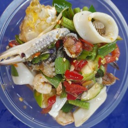 ตำเหลาทะเลเดือด ปูม้ากุ้งหมึกหอยแครง