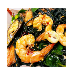 สปาเก็ตตี้เส้นหมึกดำผัดขี้เมา