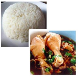 1x เกาเหลาน่องไก่, 1x ข้าวเปล่า