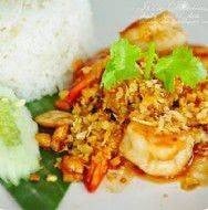 กุ้งกระเทียมราดข้าว