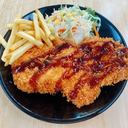 สเต็กไก่กรอบราดซอสเกาหลี