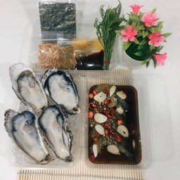 หอยนางรมเกาหลี4ตัว + กุ้งดองซีอิ๊ว6ตัว