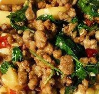 กะเพราเต้าหู้หมูสับ