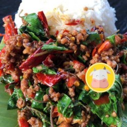 กะเพราหมาล่าเนื้อสับ เผ็ดร้อนซ่าาา เมนูใหม่😈