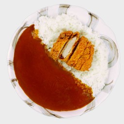 ข้าวแกงกะหรี่และหมูทอด (S)