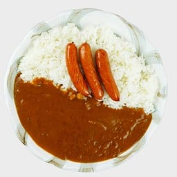 ข้าวแกงกะหรี่และไส้กรอกหมู