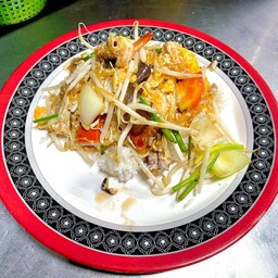ข้าวราดผัดวุ้นเส้นทะเล