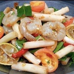 ตำไหลบัวกุ้งสด