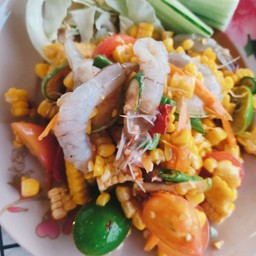 ตำข้าวโพดกุ้งสุก Tum Corn Thai style with shrimps
