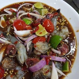 ยำหอยแครง+กุ้งสด