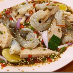 ยำหมูยอกุ้งสด