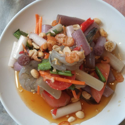 ตำไหลบัวกุ้งสดไม่ร้า