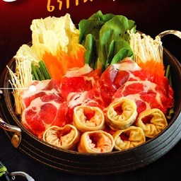 ชาบูหมูหม้อไฟ มานดูจอนโคลPork shabu(สำหรับลูกค้ามีหม้อที่บ้าน)