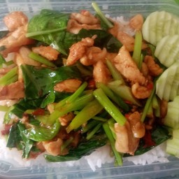 ข้าวราดไก่ผัดคน้า