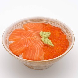 ข้าวหน้าปลาแซลมอน&ไข่ปลาแซลมอน