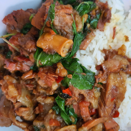 ข้าวกะเพราเนื้อตุ๋น